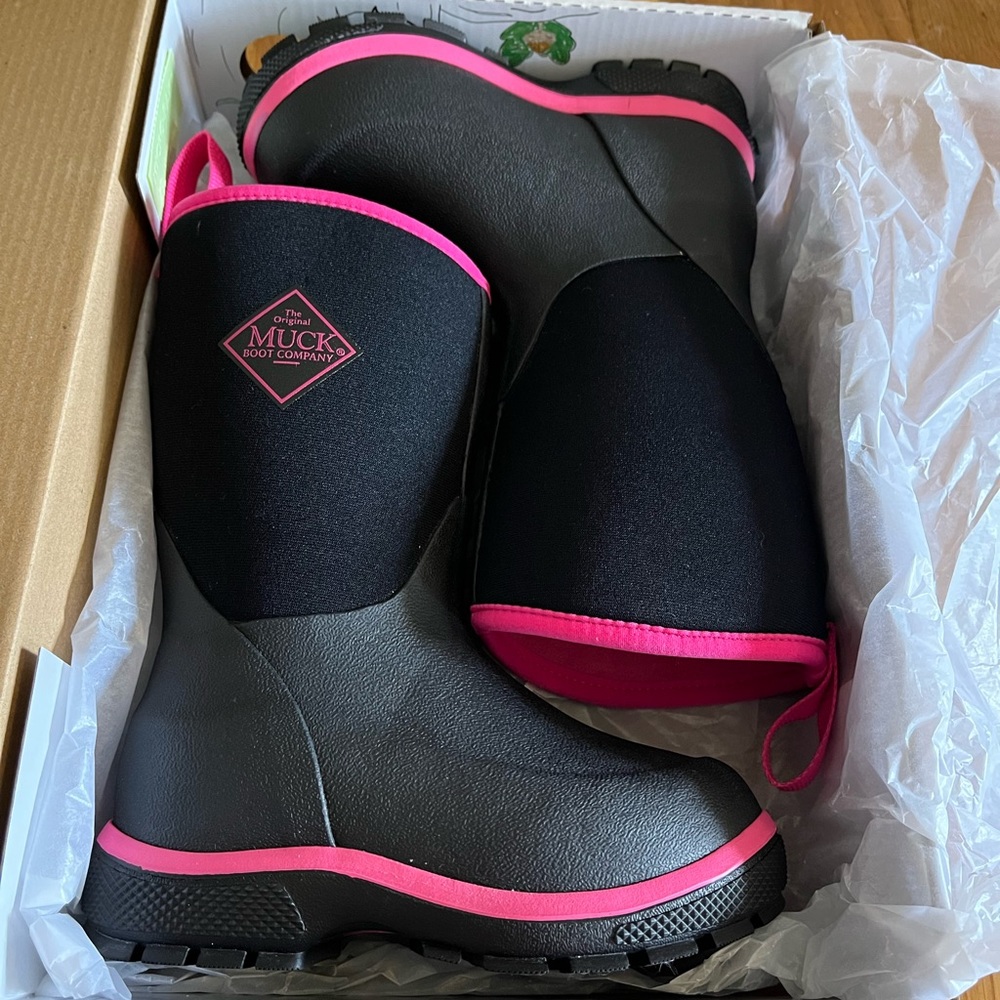 Kids muck boots black/pink